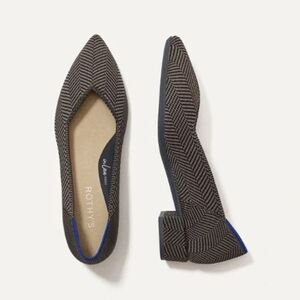 Rothy's Black and Brown Herringbone Heels